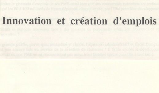 Innovation et Création d'emplois