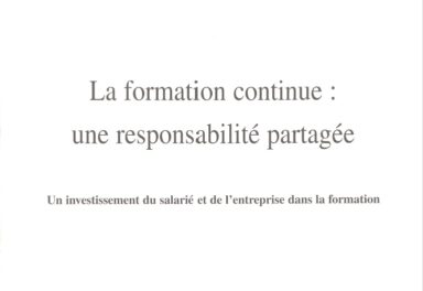 Couverture La formation continue
