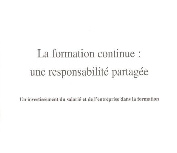 Couverture La formation continue