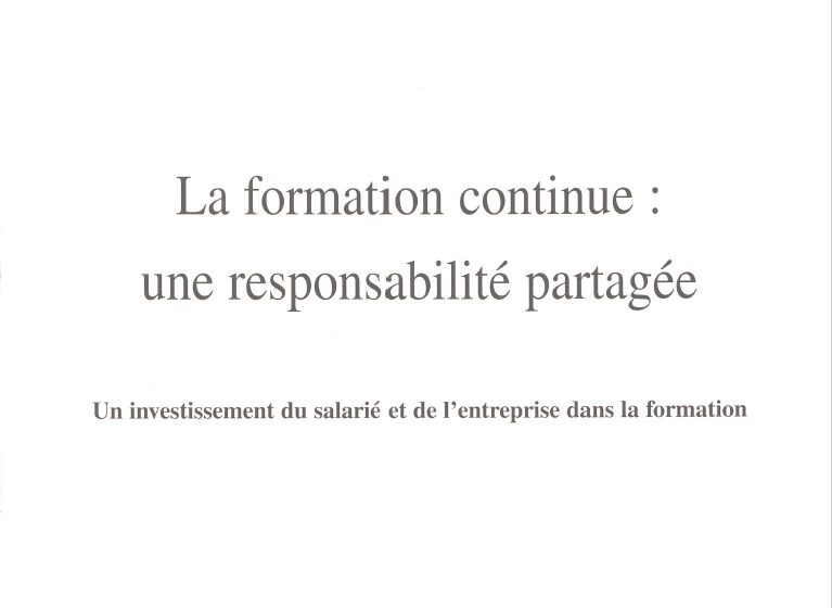 Couverture La formation continue