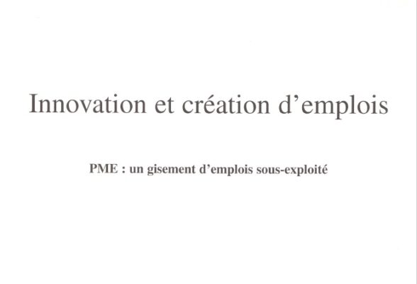Couverture Rapport Innovation et emplois