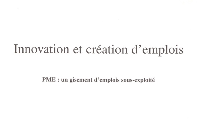 Couverture Rapport Innovation et emplois