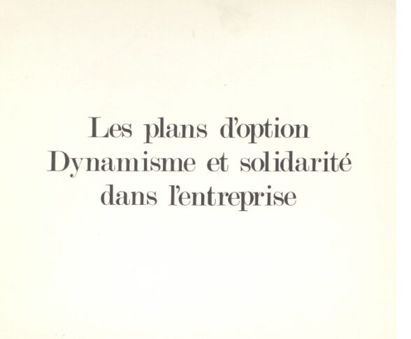 Couverture Les plans d'option