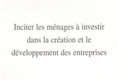Couverture Inciter les ménages à investir dans les entreprises