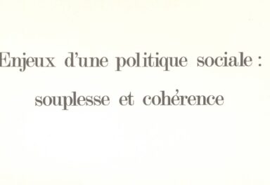 Couverture Enjeux d'une politique sociale